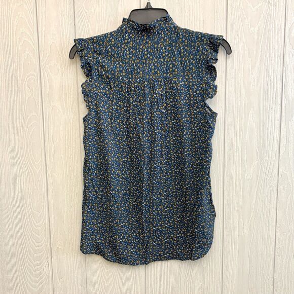 Loft Outlet Blue Yellow Floral Sleeveless Top XS NWT - Picture 3 of 4